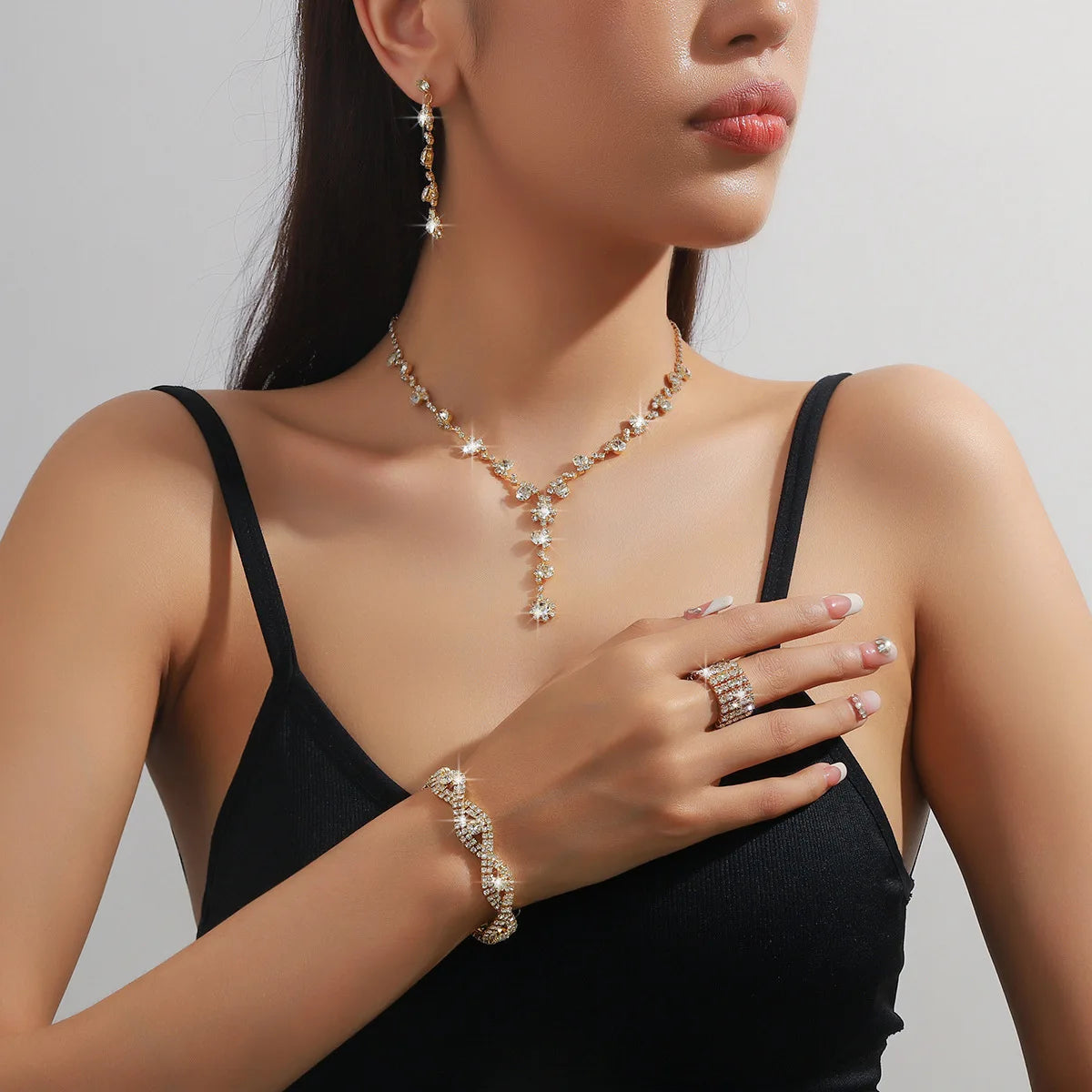 Luxury Bridal Crystal Rhinestone Jewelry Set