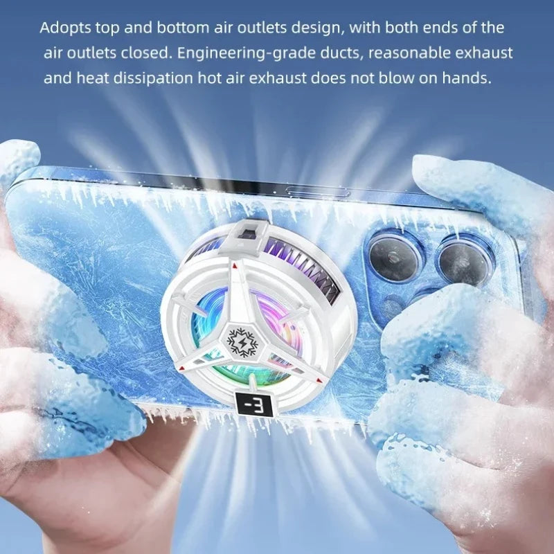 Three Gears Adjustable Magnetic Suction Mobile Phone Cooler Back Clip