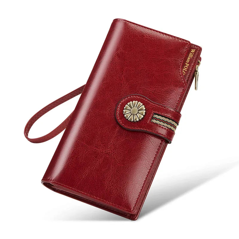 Tri-fold PU Leather Ladies Wallet Large Capacity