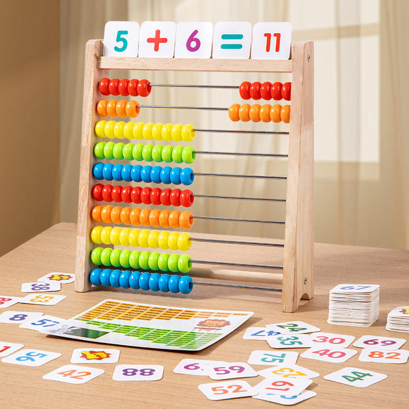 Early Learning Wooden Abacus Stand – Addition & Subtraction Math Teaching Aid for Kids