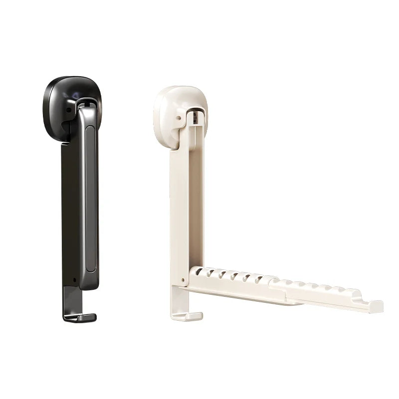 Small Indoor Telescopic Folding Clothes Storage Rack Suction Cup