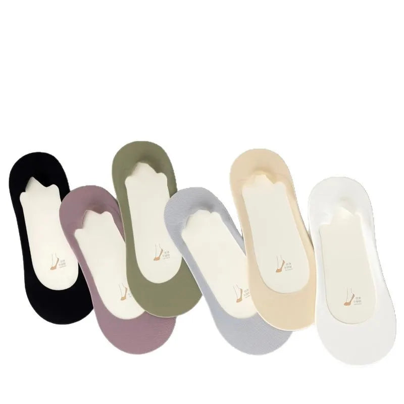 Non Slip Seamless No Show Socks Cushion Sole Sweat