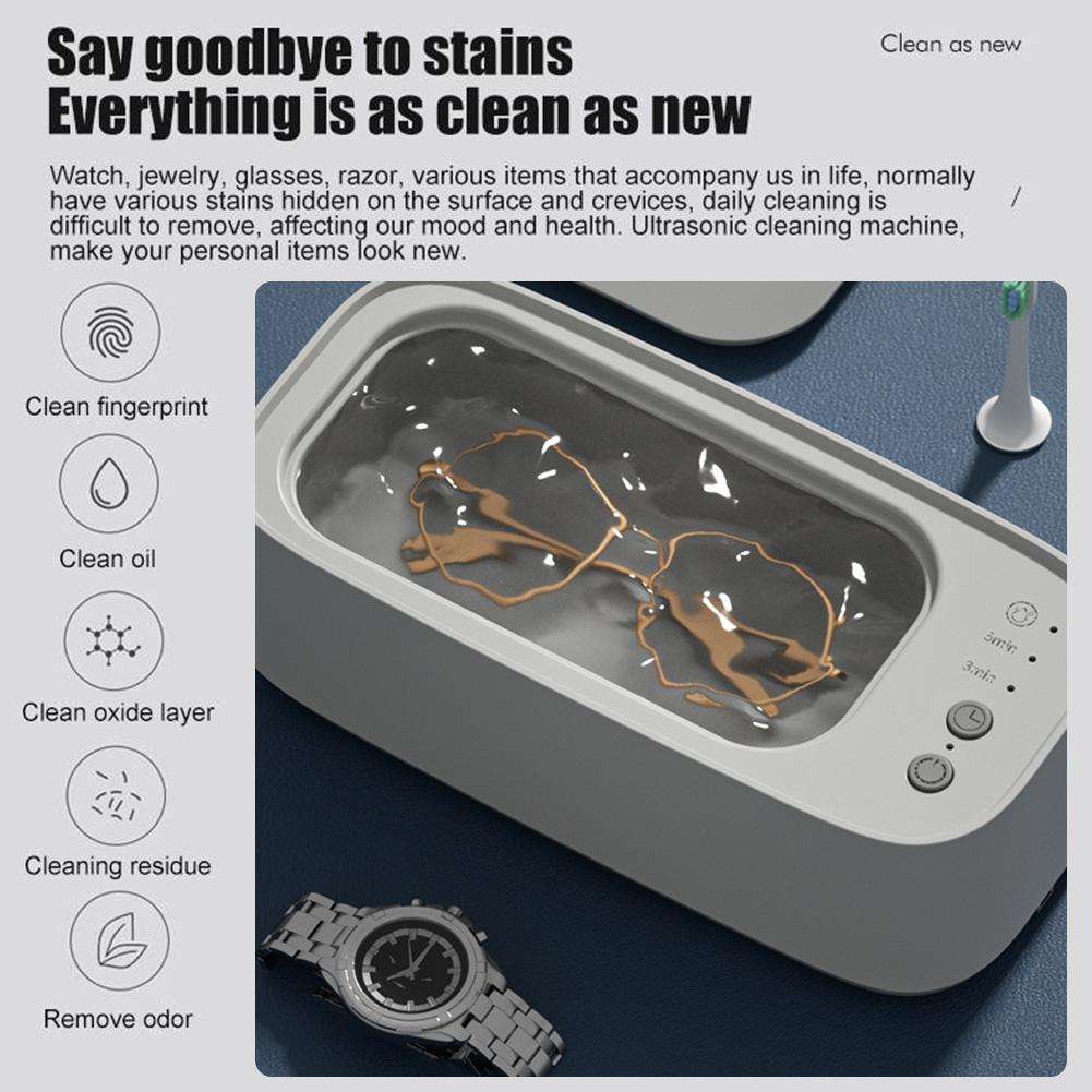 Portable Ultrasonic Cleaner – Professional Machine for Glasses, Watches & Rings