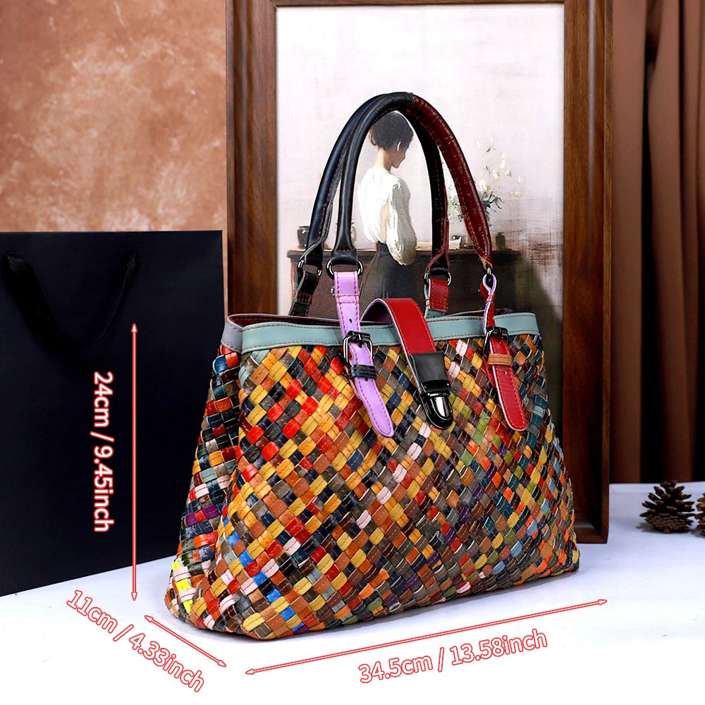 Luxury Leather Hand-woven Crossbody Handbag