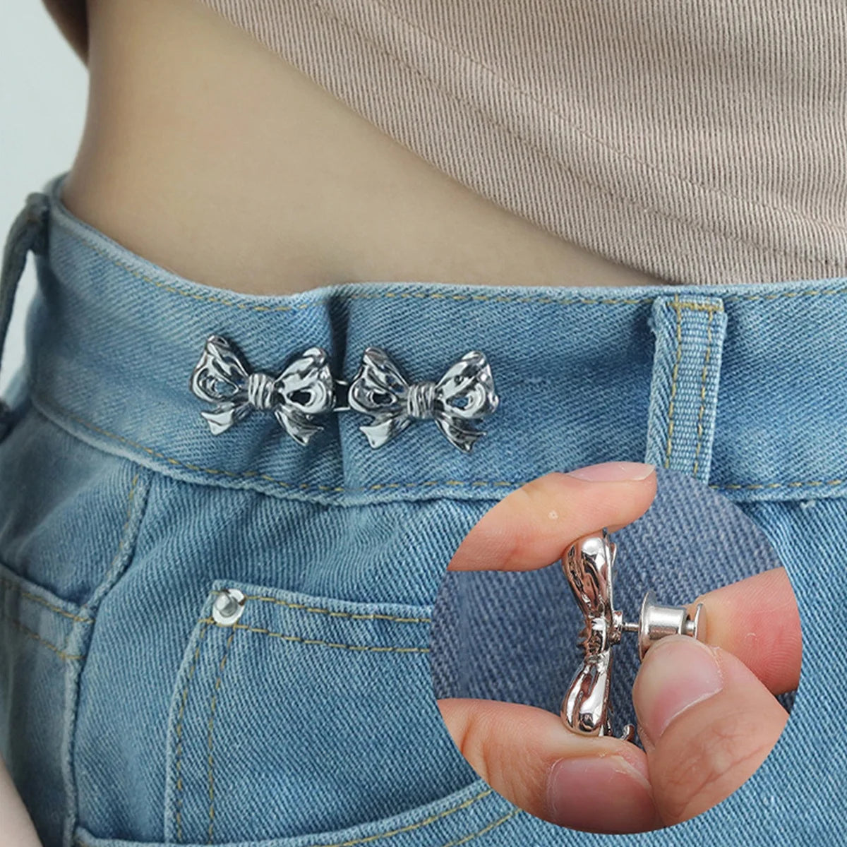 No Sew Jeans Metal Buttons Easy Clip Perfect Fit Instant Universal
