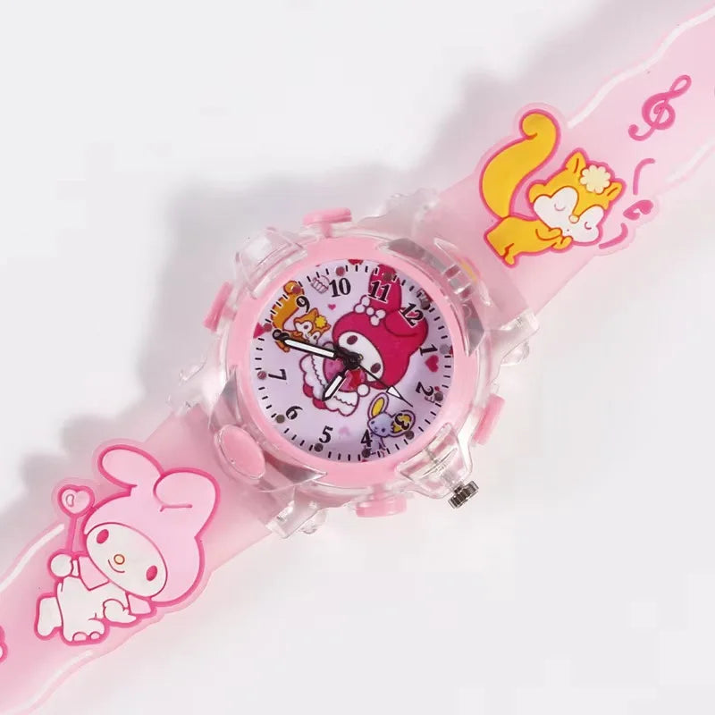 3D Luminous Hello Kitty Quartz Watch for Kids