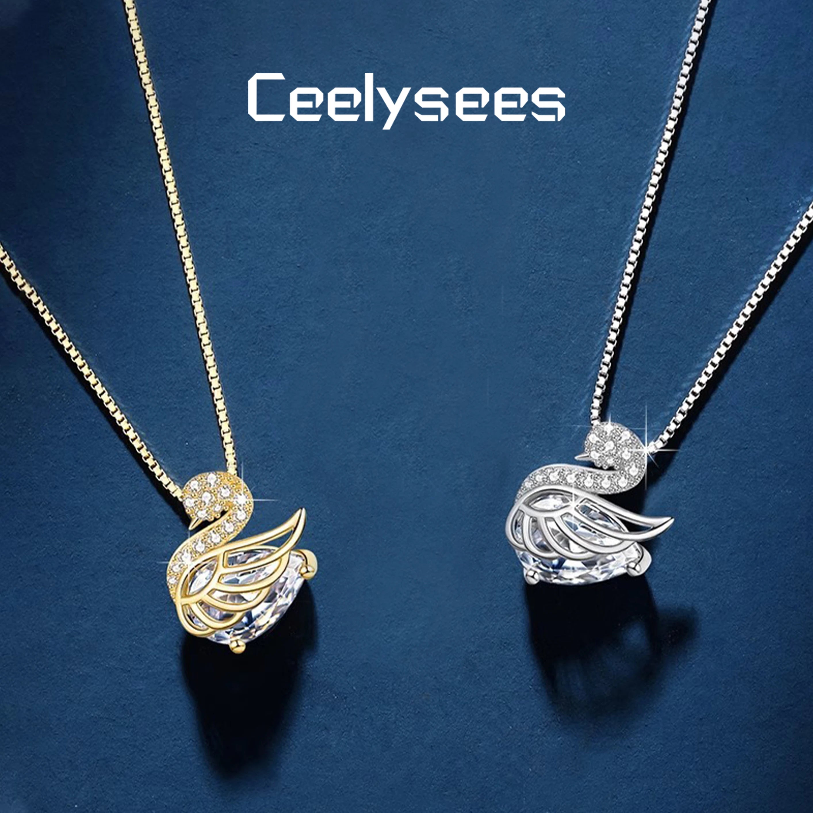 Silver Swan Pendant Necklace for Engagement