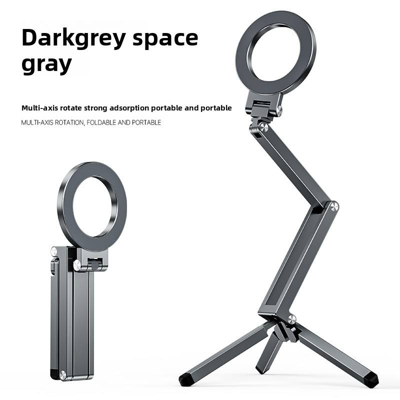 360° Rotatable Aluminum Alloy Magnetic Tripod Stand for MagSafe Phones Car Mount & Live Streaming Holder