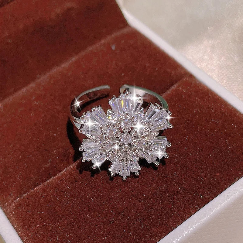 Minimalist Zircon Snow Flower Jewelry Set