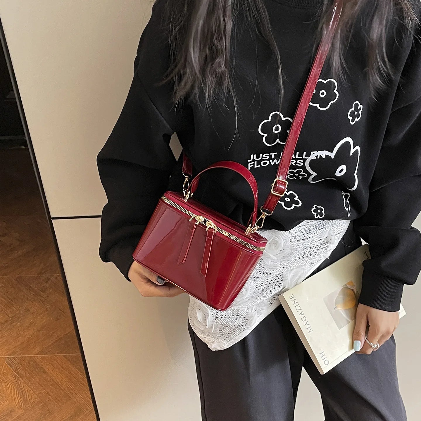New Super Fire Square Chain Crossbody Bag All-match Zipper
