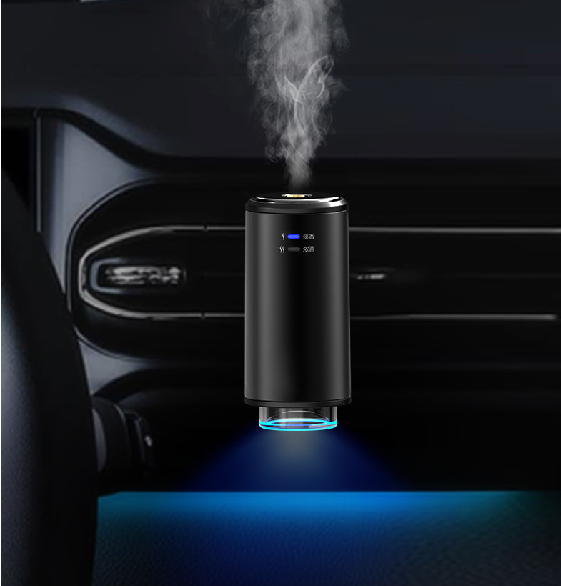 Mini Luxury Car Perfume Diffuser – Metal Vent Clip Air Freshener with Ambient LED Lighting & Essential Oils