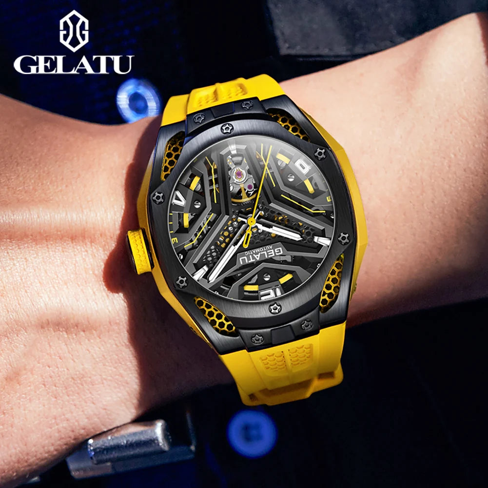 Gelatu 6007 Luxury Skeleton Sport Watch