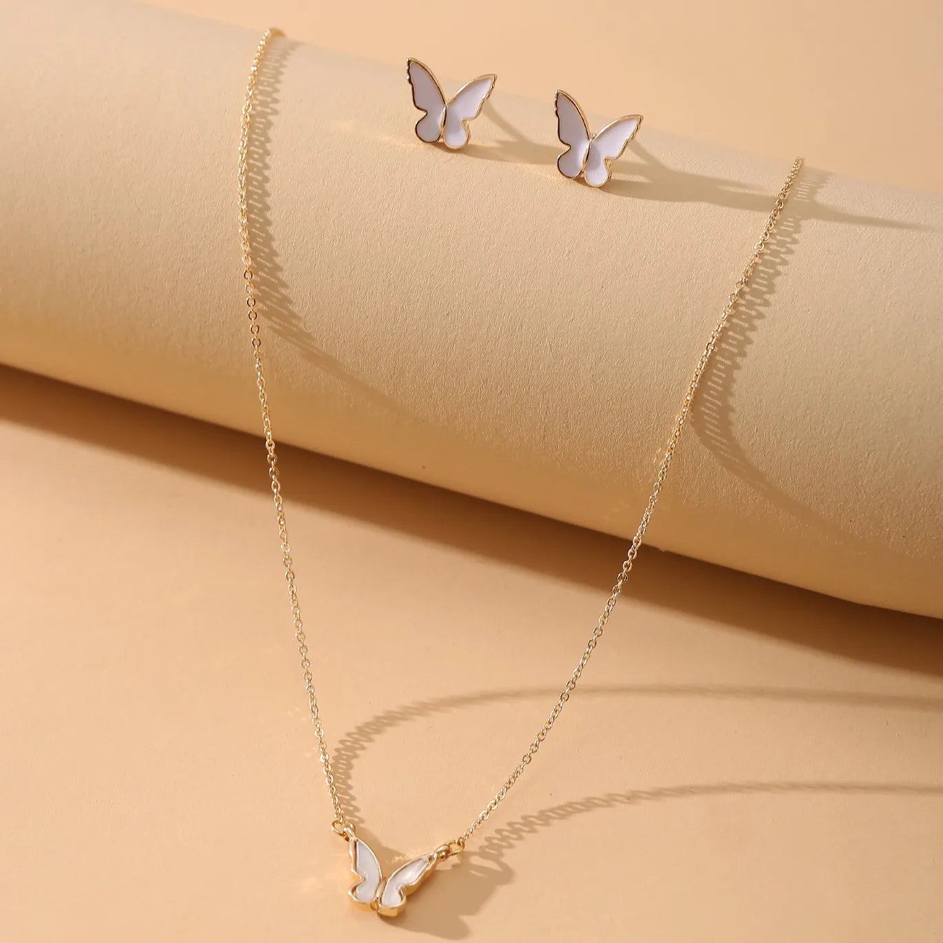 Elegant Oil-Drop Butterfly Jewelry Set