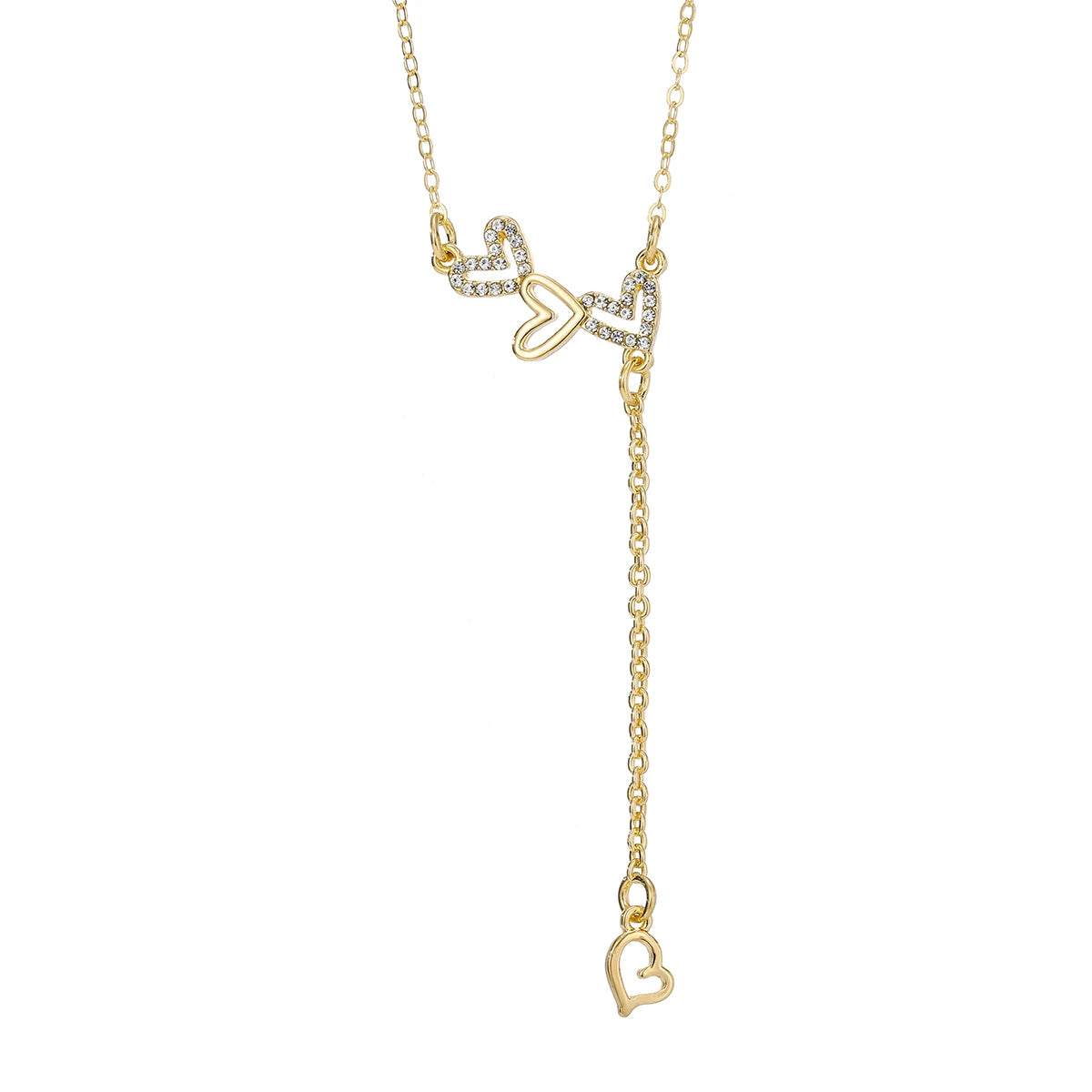 KISSWIFE Heart Zircon Tassel Necklace for Women