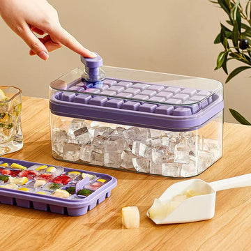 Press the Ice Tray Rectangular Ice Cube Mold Freezer Proof Quick