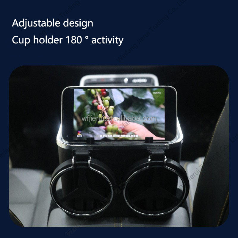 Multifunctional Universal Car Storage Box with Armrest, Tissue Box, and Cup Holder for Center Console Organization