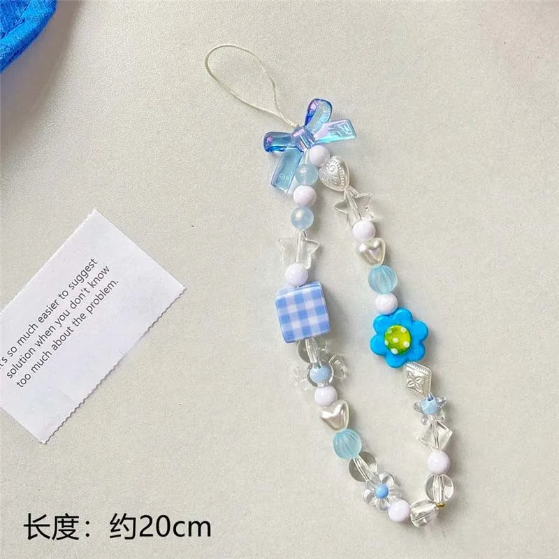 Elegant Bow Beaded Phone Charm Lanyard
