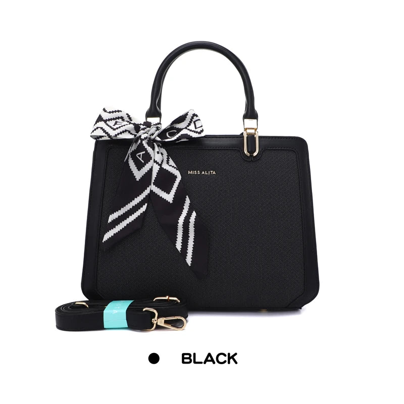 Luxury Women Handbags Stylish Horizontal PU Leather Purse Daily Use