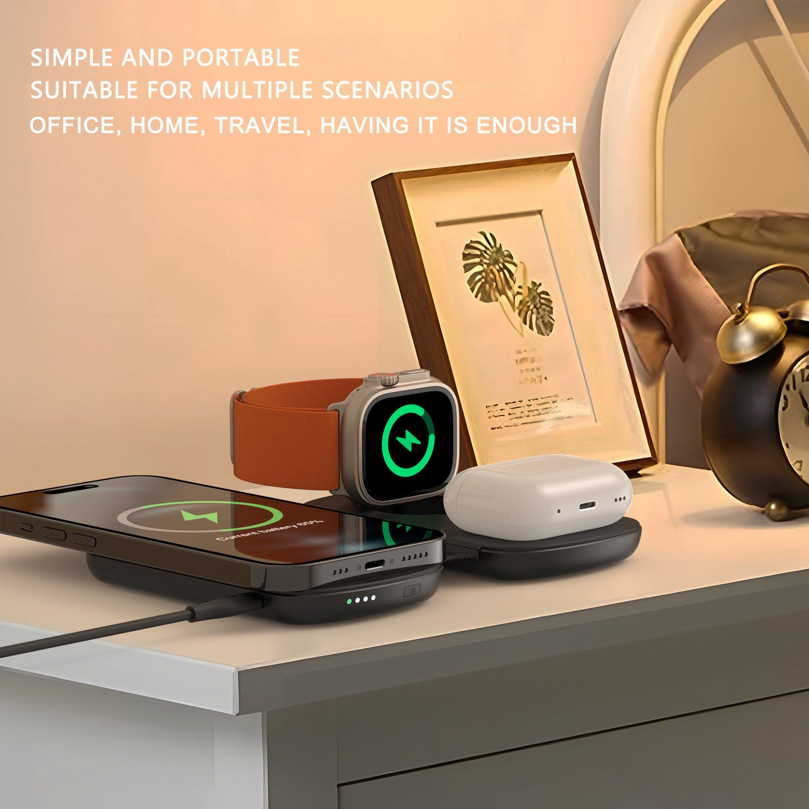 Trending 4 in 1 Smart Mini Wireless Power Bank 5000mAh – Foldable Design with 15W Fast Output for Phones