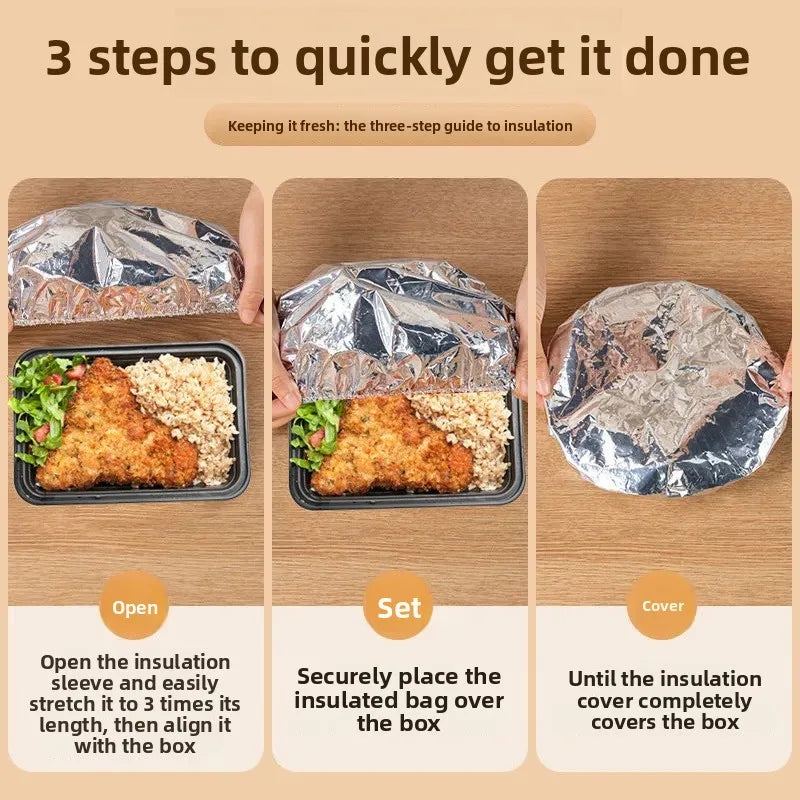 Disposable Aluminum Foil Insulated Metal Camping Food Warmer
