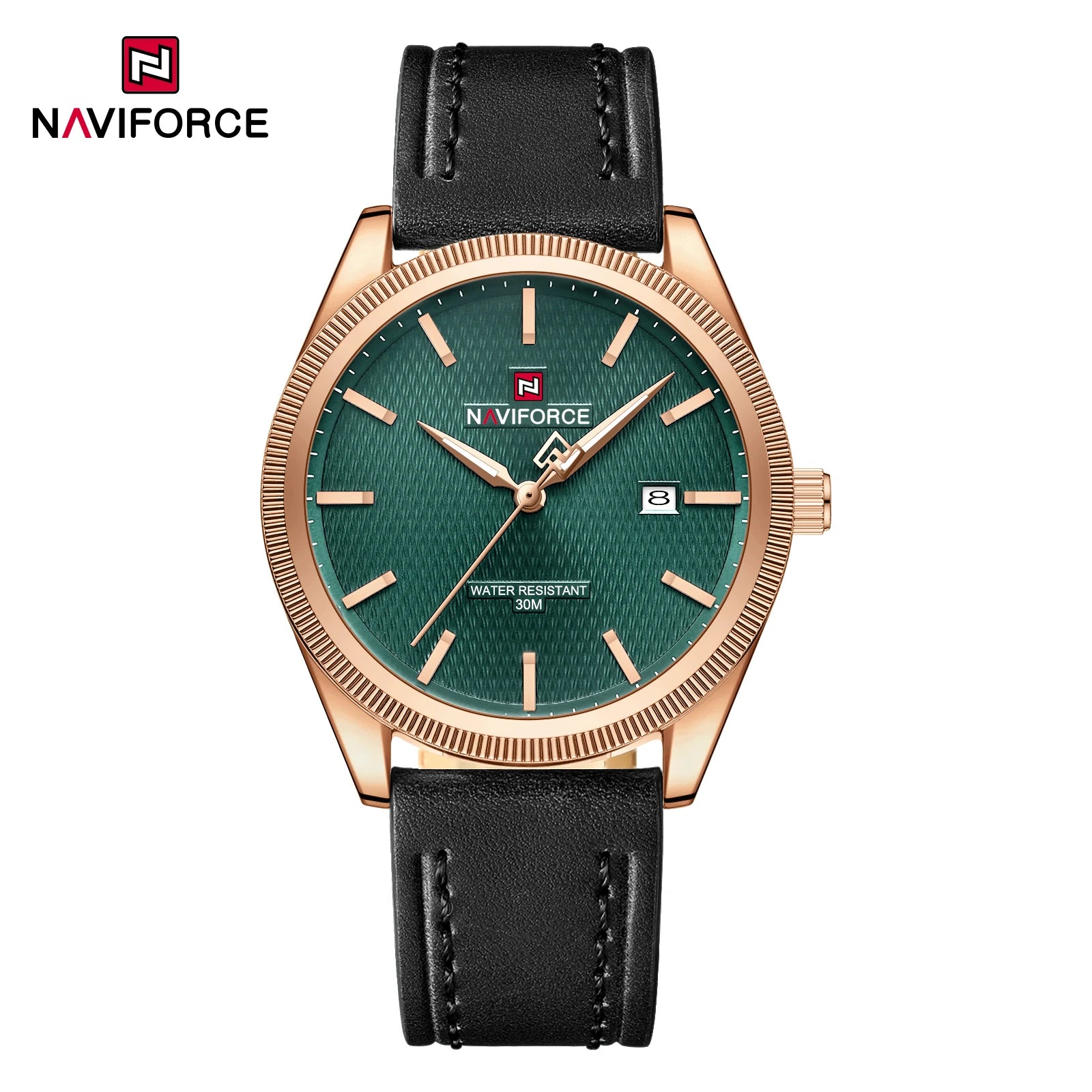 NAVIFORCE Men's Quartz Watch with Leather Strap