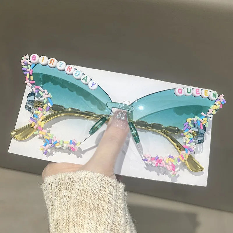 Trendy Rimless Women's Sunglasses with UV Protection