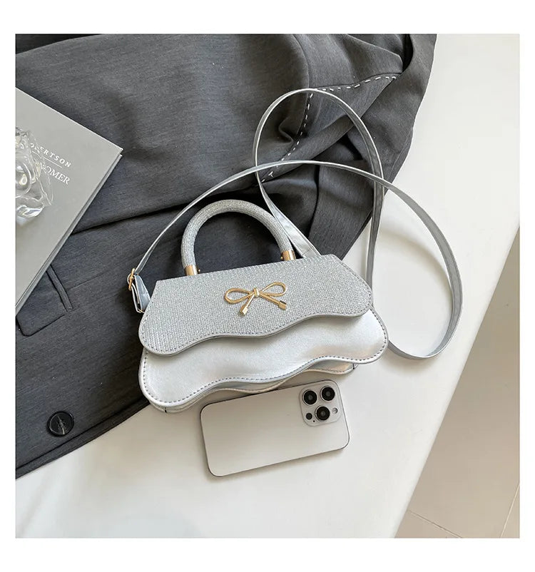 Lady Women's Fashion Bow Knot PU Leather Crossbody Shoulder Bag