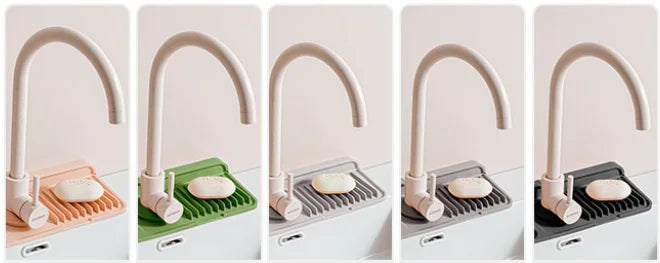 Kitchen Silicone Pad Splash - Proof Wave-patterned Pad Faucet