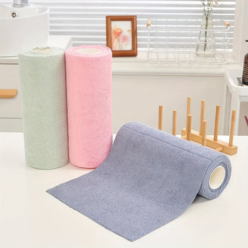 Washable Reusable Microfiber Towel Roll – 25×25cm Tear-Away Cleaning Cloth for Home & Car