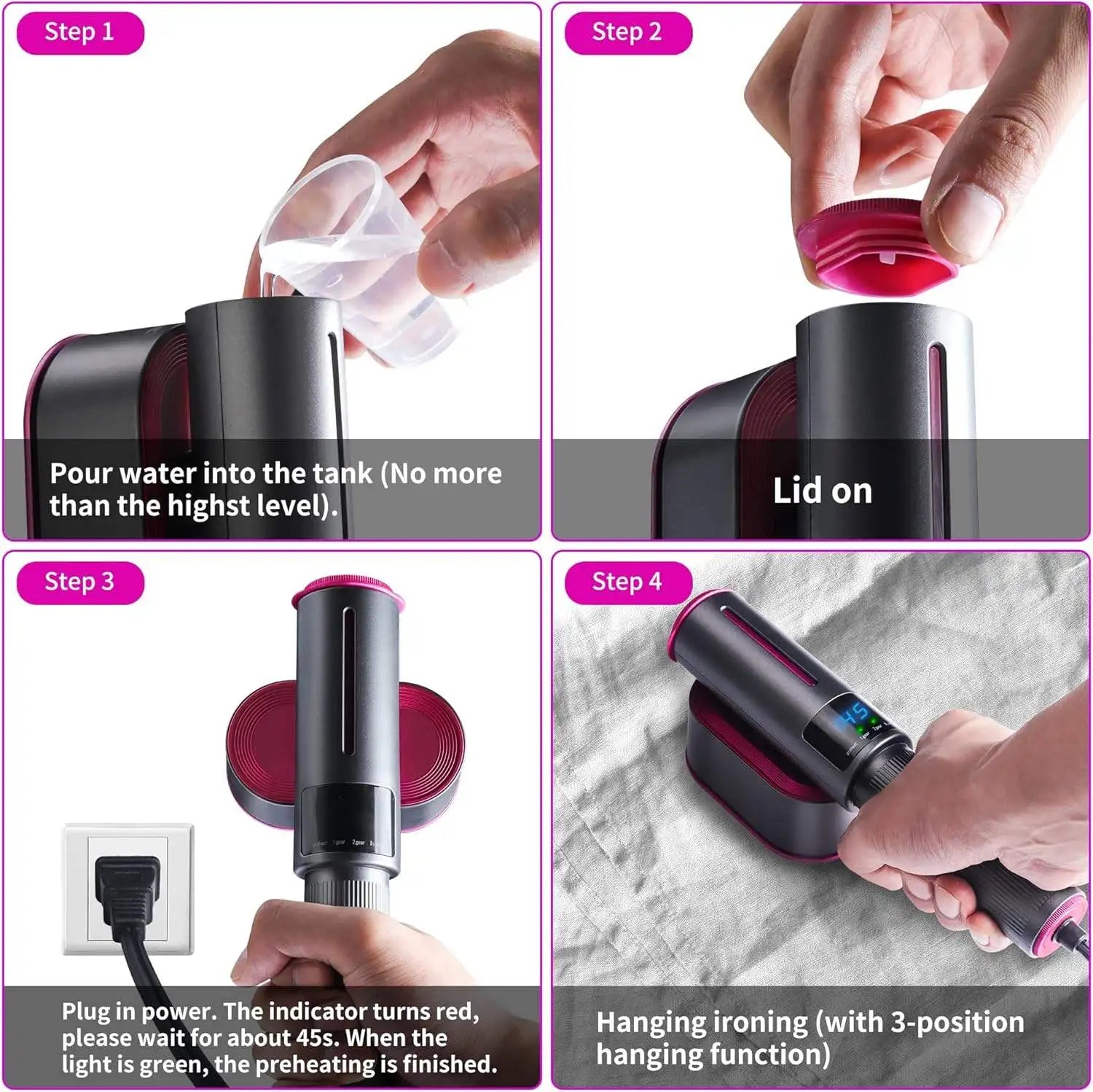 1200W Portable Handheld Clothes Garment Fabric Steamer USB