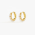 Elegant French Style Pearl Hoop Earrings