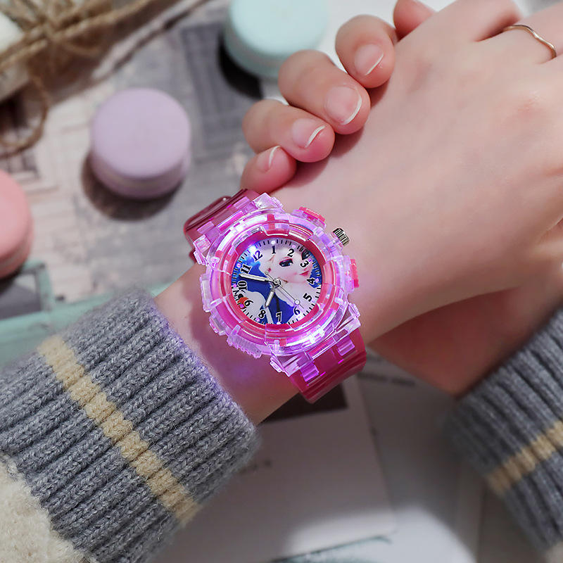 Cute Cartoon Kids Watch with Sparkling Glitter – Ice Princess Quartz for Girls