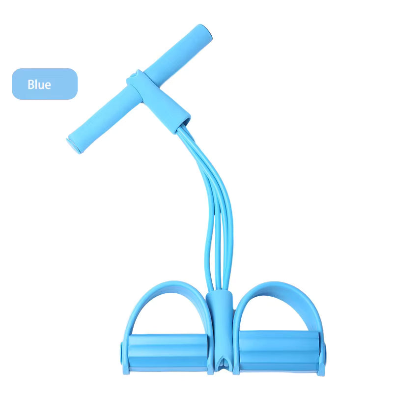 High Quality 6-Tube Foot Pedal Resistance Band Sit-Up Pull Rope Fitness Training Equipment