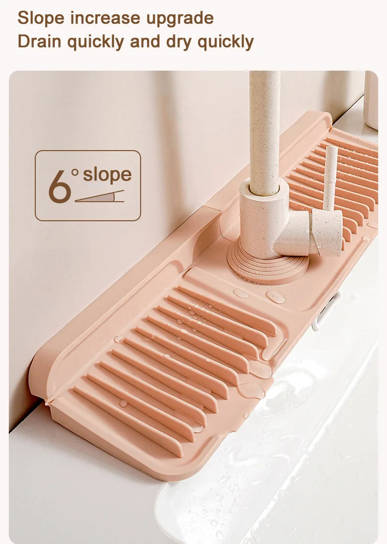 Kitchen Silicone Pad Splash - Proof Wave-patterned Pad Faucet