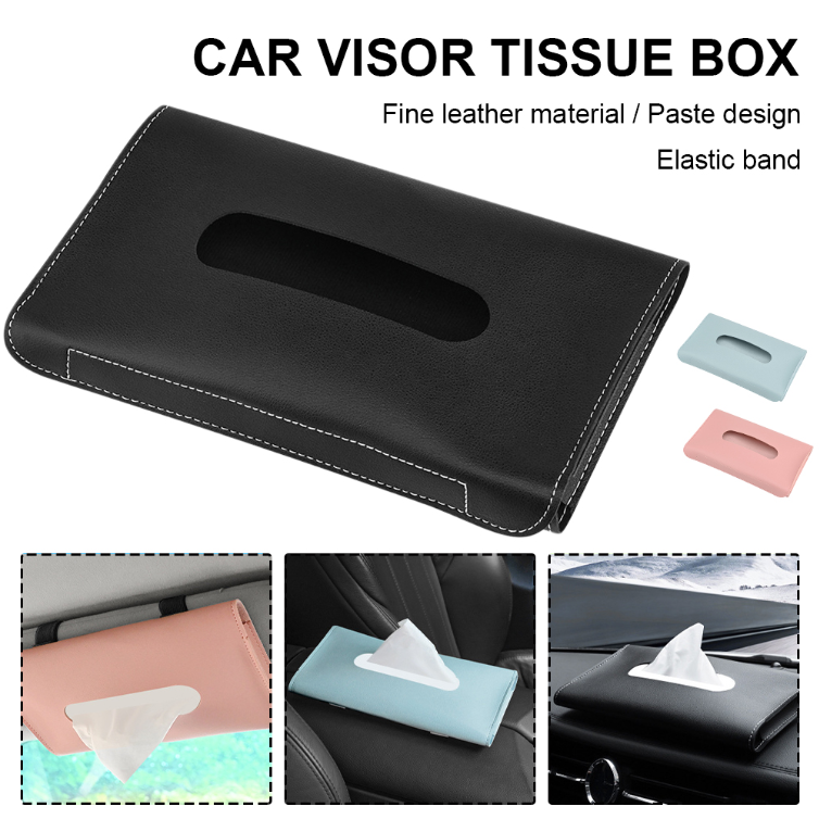 Leather Tissue Holder – Sun Visor Hanging Car Tissue Organizer