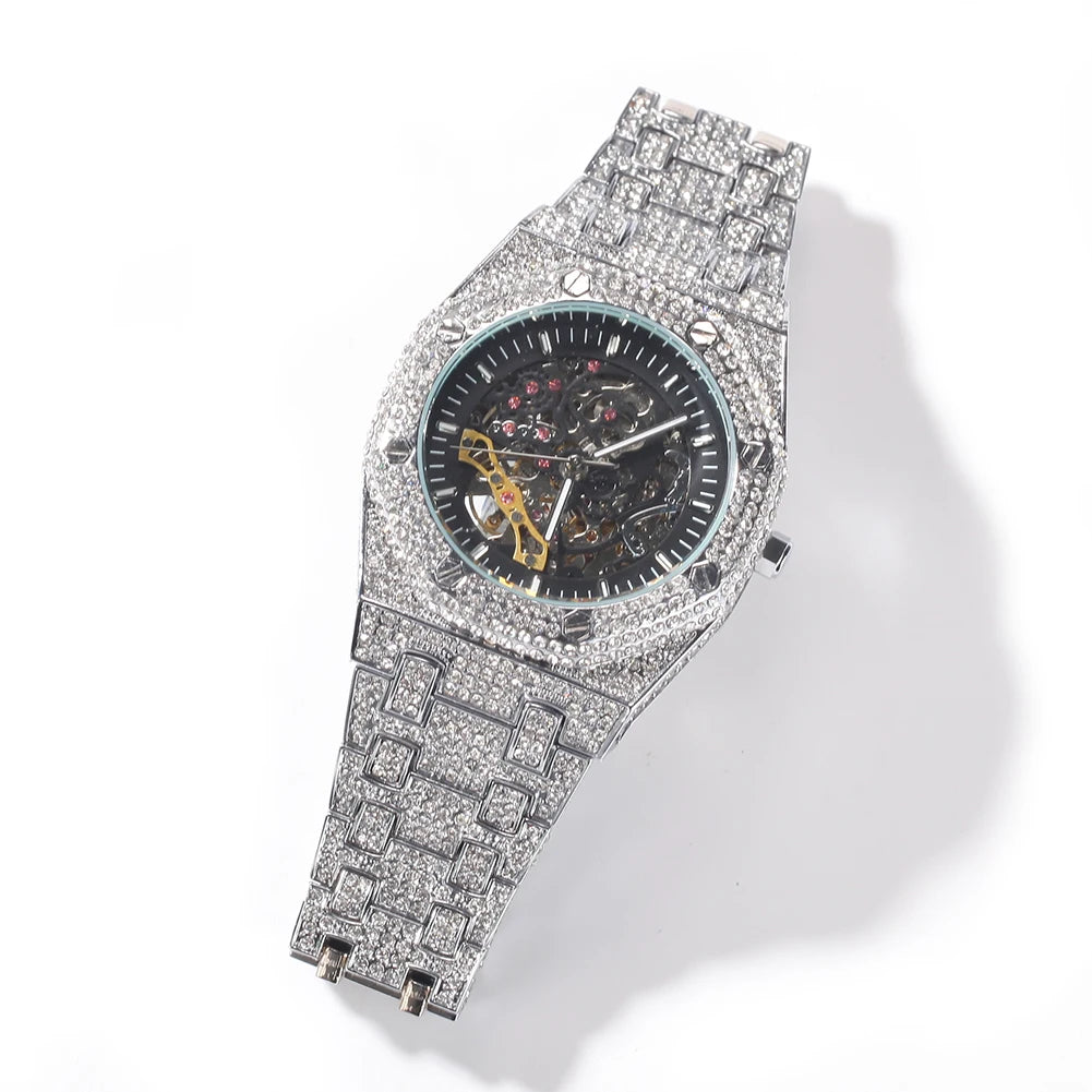 Black Gold Iced Out Mechanical Watches