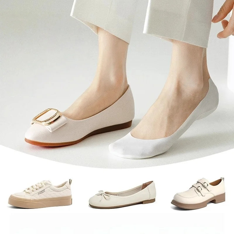 Non Slip Seamless No Show Socks Cushion Sole Sweat