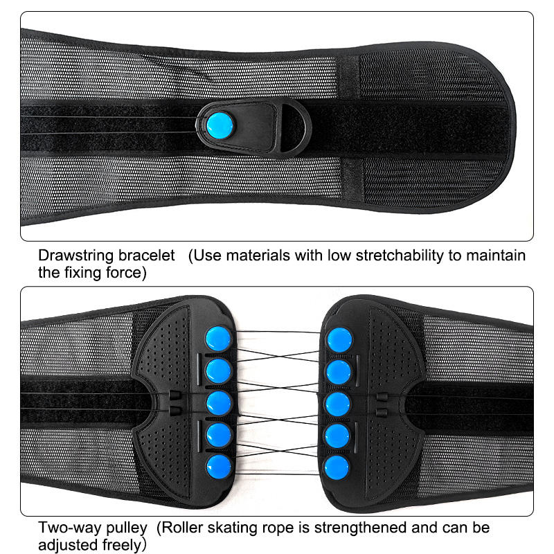 FSPG Adjustable Pulley Back Support Belt – Lower Back Pain Relief Waist Brace with Drawstring Compression System