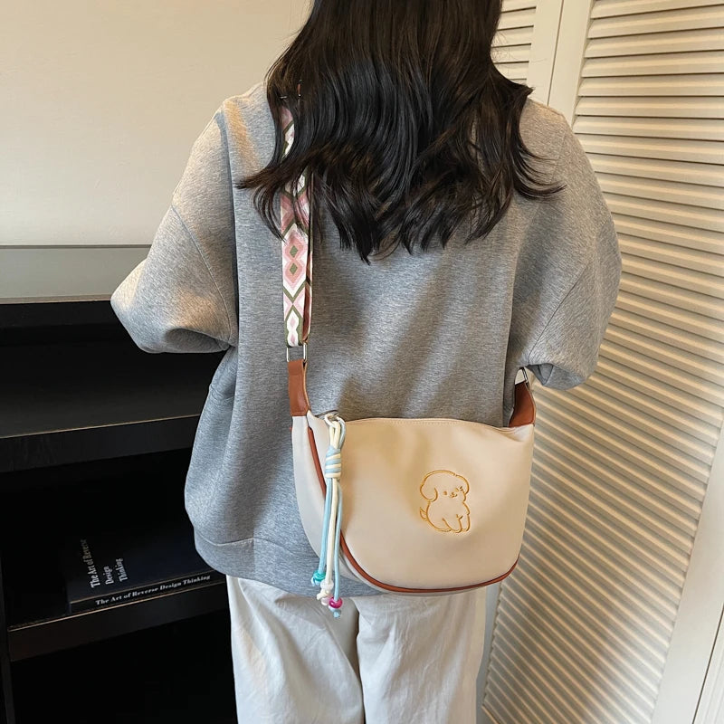 PU Leather Crossbody Bag for Women Cute Puppy Print