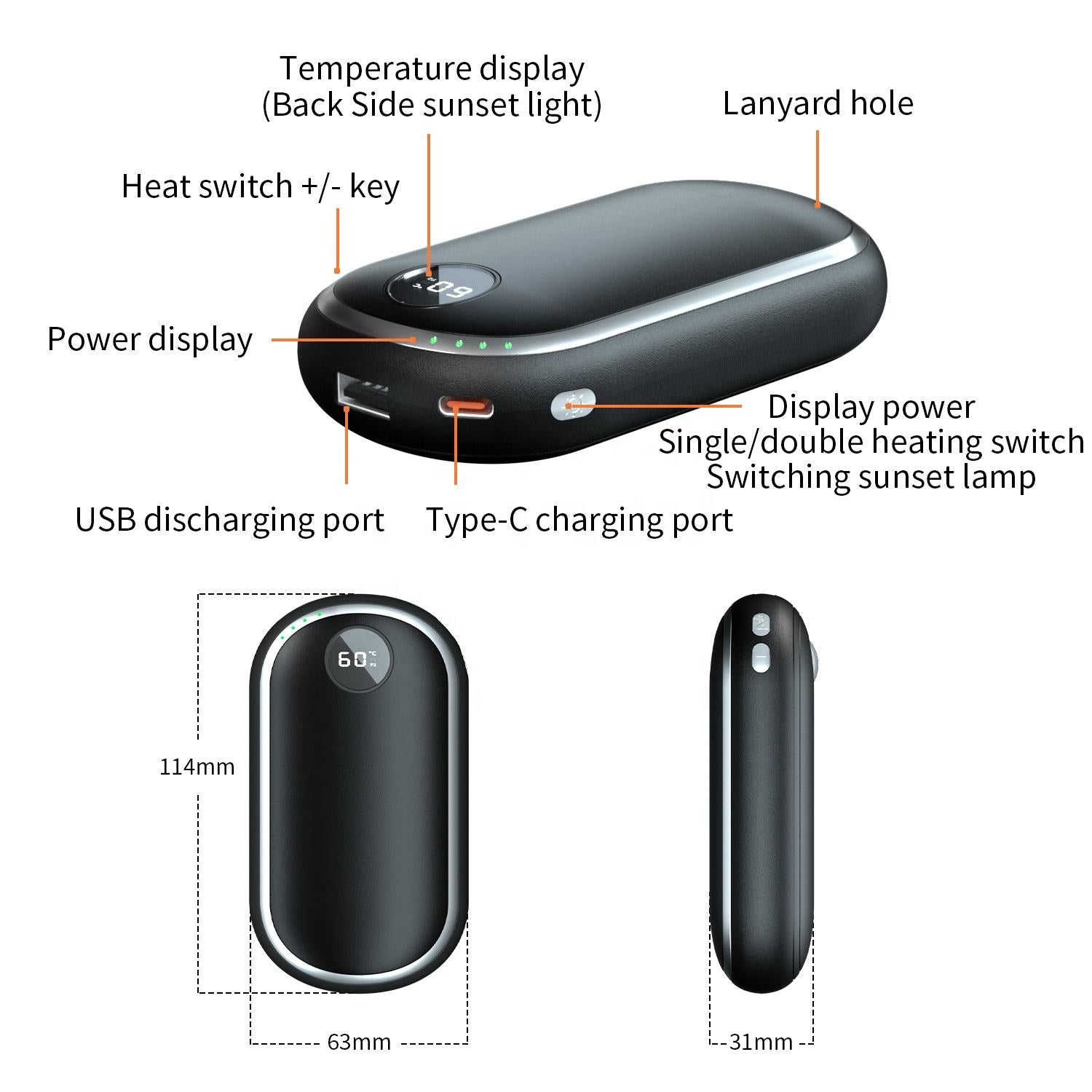 Electric Hand Heater with Power Bank