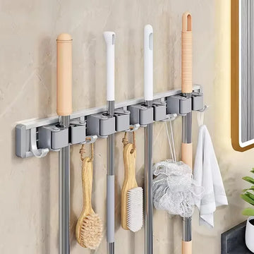 Self-Adhesive Metal Mop & Broom Organizer