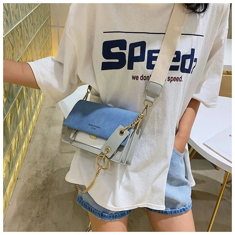 Elegant Women's Leather Chain Shoulder Bag