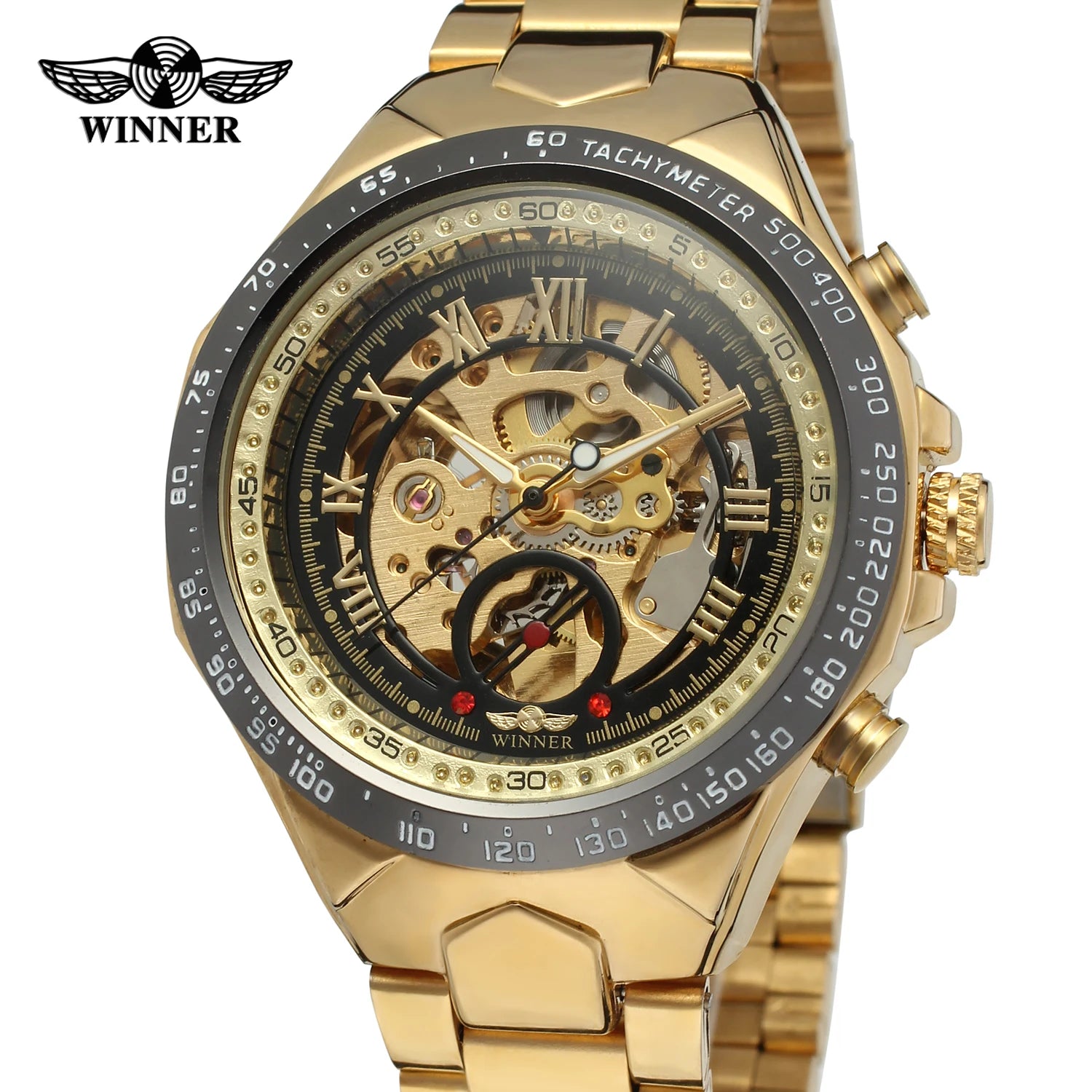 Winner Luxury Gold Black Automatic Men's Watch