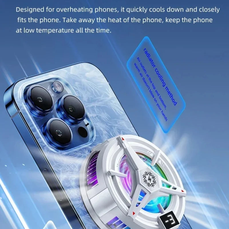 Three Gears Adjustable Magnetic Suction Mobile Phone Cooler Back Clip