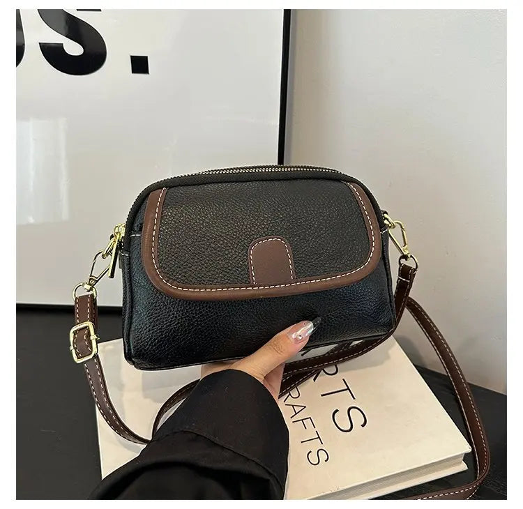Fashion Women's Small Crossbody Bag PU Leather Messenger Bags Zipper