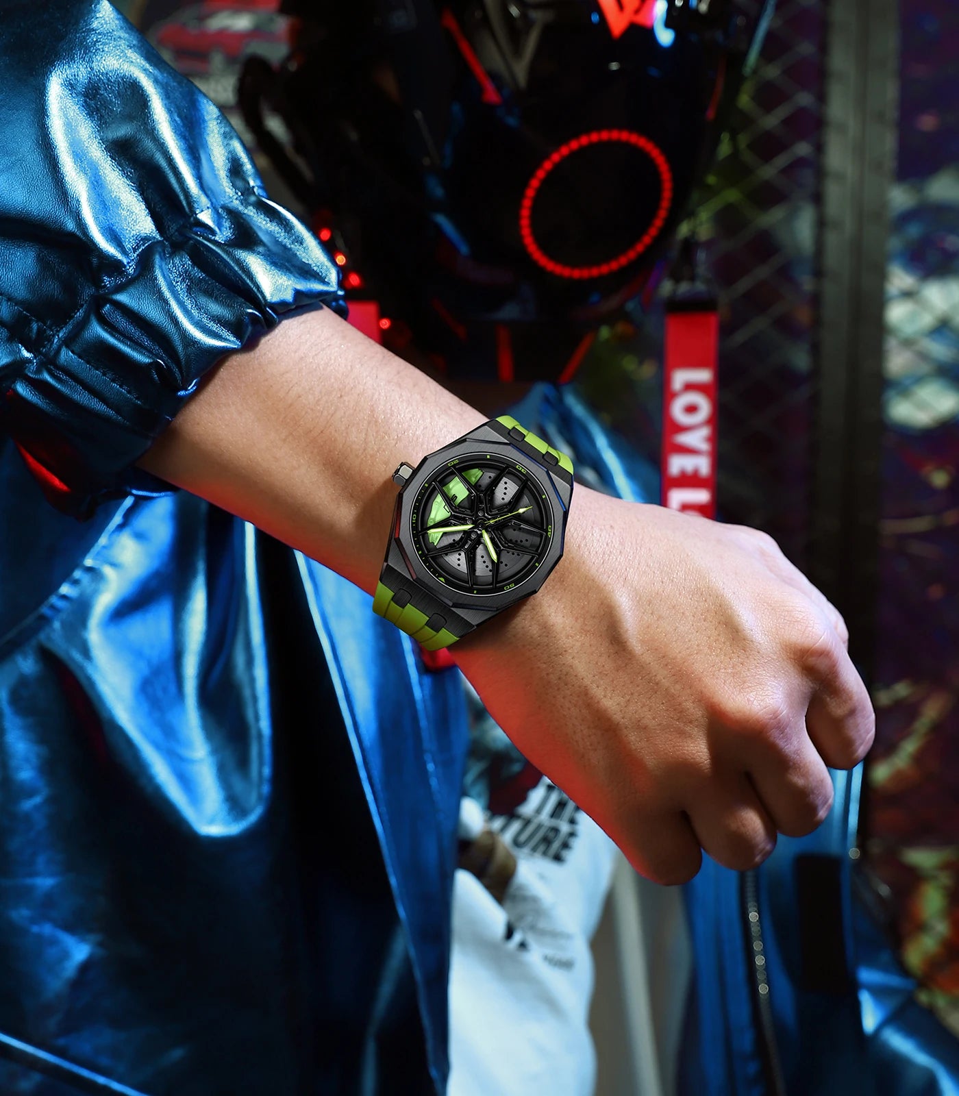 Original 3D Wheel Watch Waterproof Spinning Luxury Quartz Wrist Men Watch Rim Wristwatch Rotate 360 Man's Watches for RS Q8
