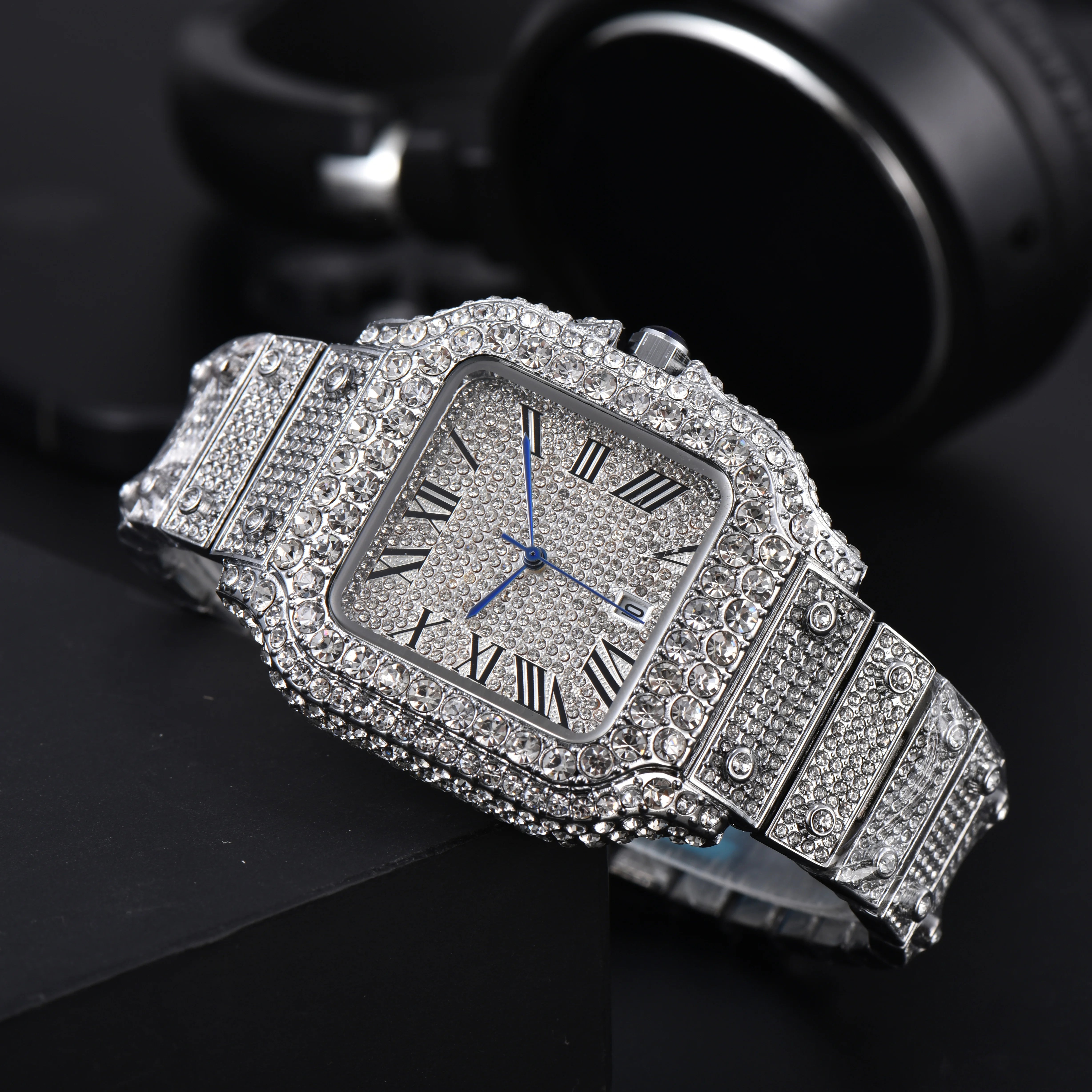 Luxury Square Diamond Watches for Men