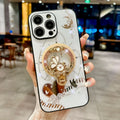 Luxury Diamond Flower Phone Case with Wireless Charging for iPhone