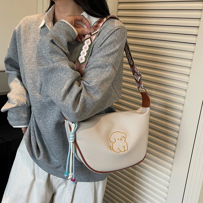 PU Leather Crossbody Bag for Women Cute Puppy Print