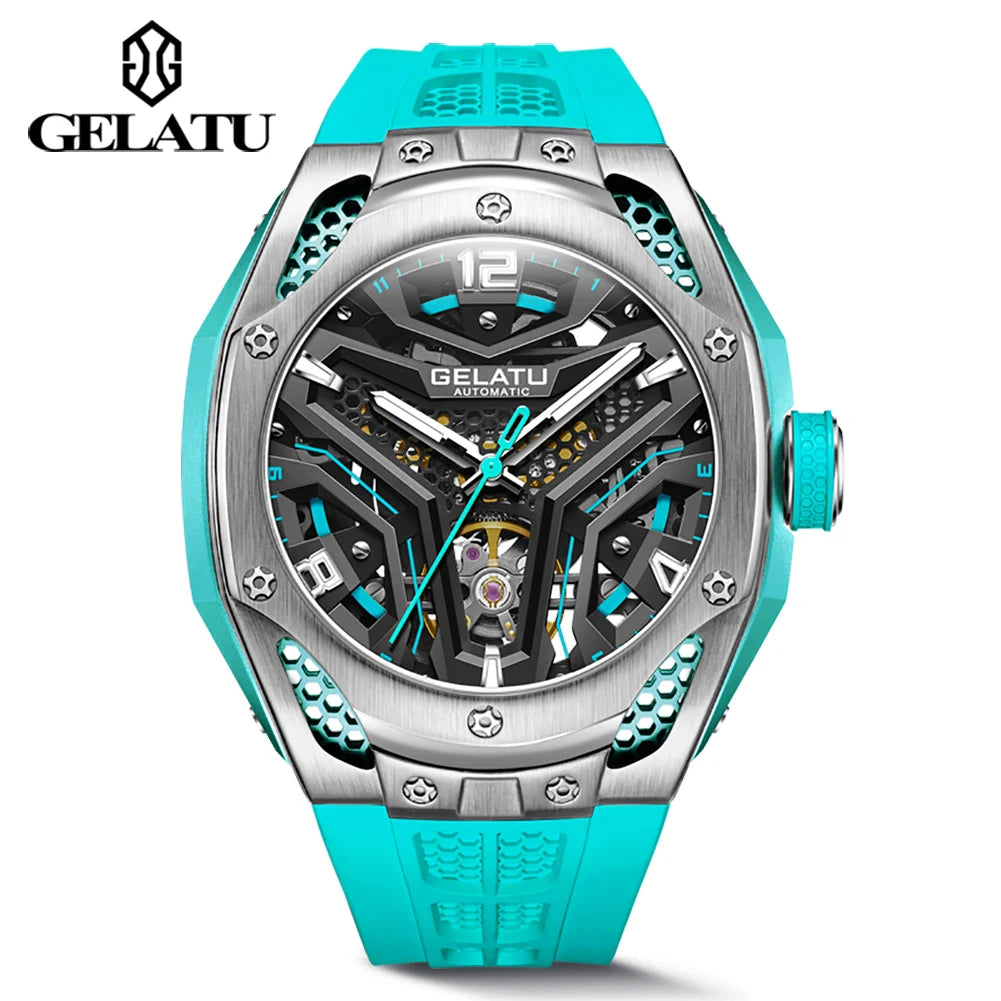 Gelatu 6007 Luxury Skeleton Sport Watch